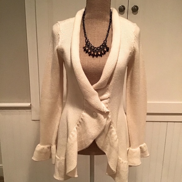 Moda International Cascading Cardigan S - Picture 2 of 6